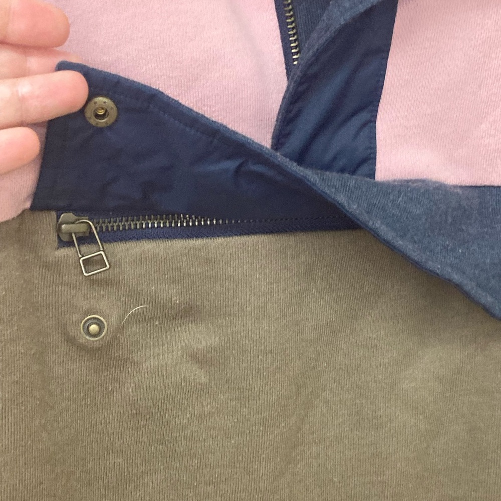L.L. Bean signature Women's Signature Colorblock Sweater - Pink, Olive, and Navy - Picture 4 of 6